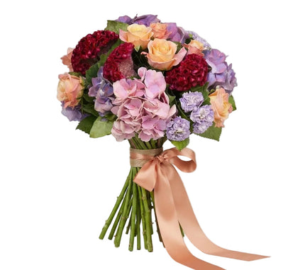 Velvet Rose & Hydrangea Symphony Bouquet