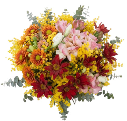 Vibrant Bouquet with Mimosa