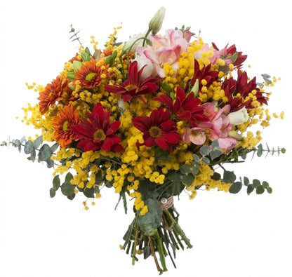 Vibrant Bouquet with Mimosa