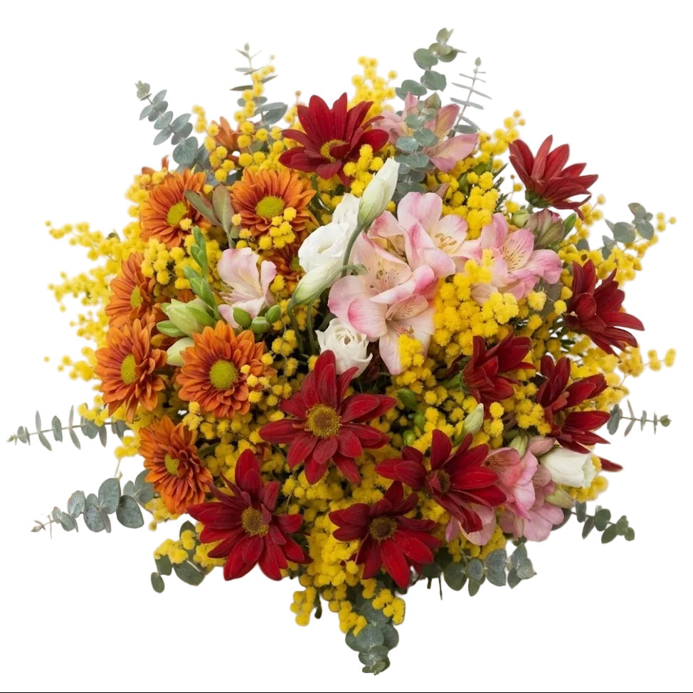 Vibrant Bouquet with Mimosa
