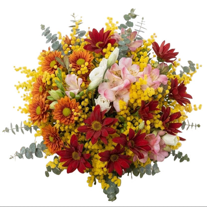 Vibrant Bouquet with Mimosa