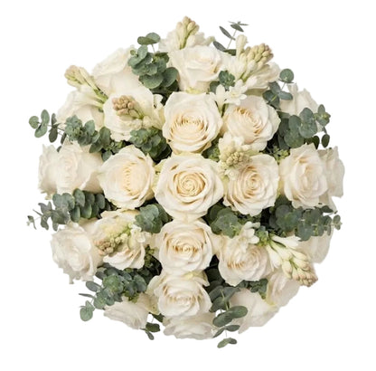 White Roses with Tuberose Bouquet