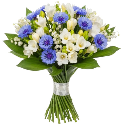 Wildflower Symphony with Freesias and Lily of the Valley Bouquet