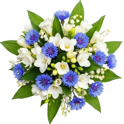 Wildflower Symphony with Freesias and Lily of the Valley Bouquet