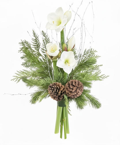 Amaryllis Winter Bouquet with Cones - Florist London