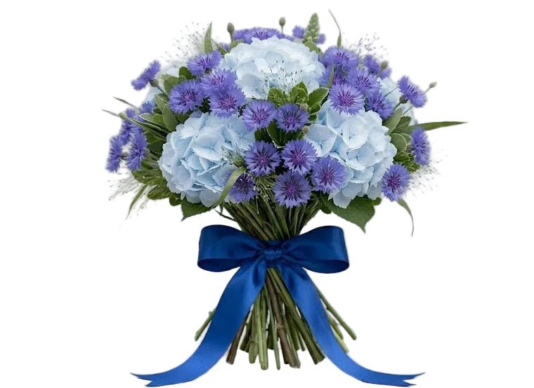 Amazing Bouquet of Hydrangea and Cornflowers - Florist London