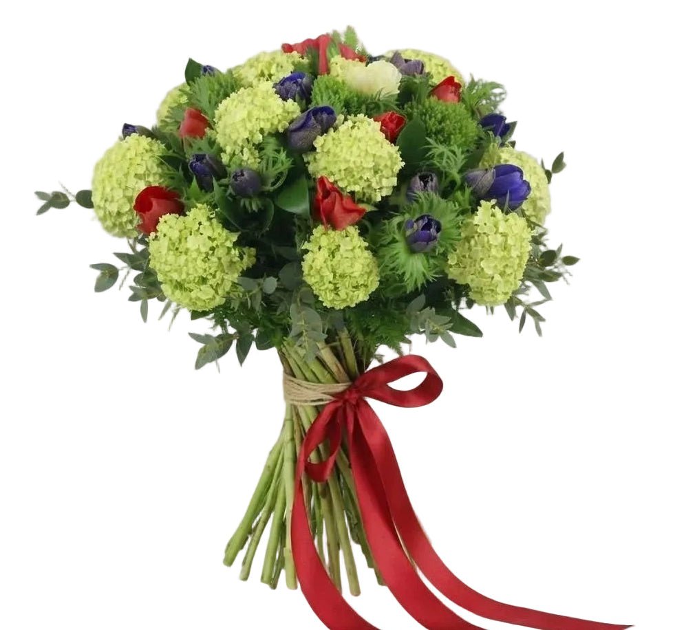 Anemone in Green Bouquet - Florist London