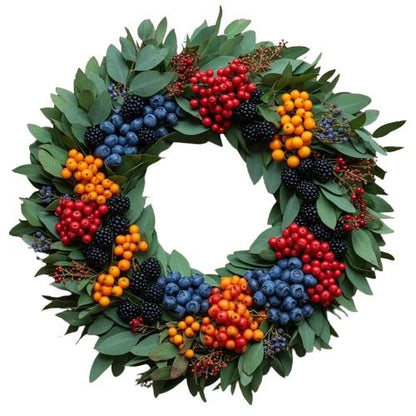Autumn Garden Fruits Door Wreath - Florist London