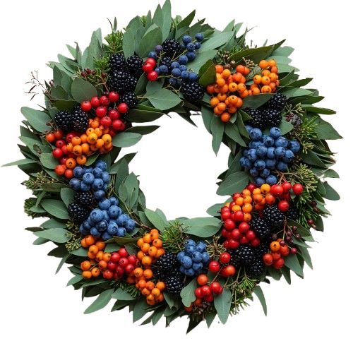 Autumn Garden Fruits Door Wreath - Florist London
