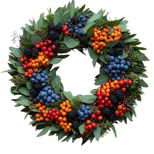 Autumn Garden Fruits Door Wreath