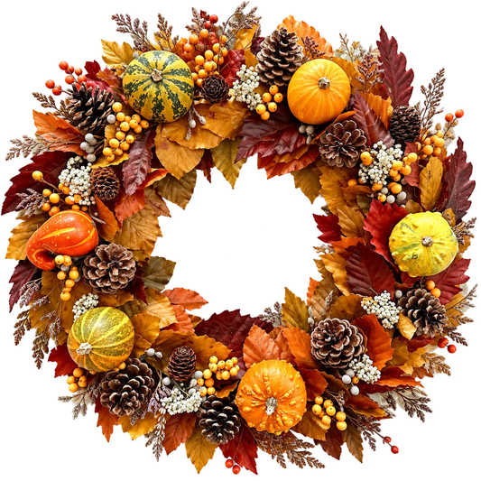 Autumn Wreath with Pumpkins - Florist London