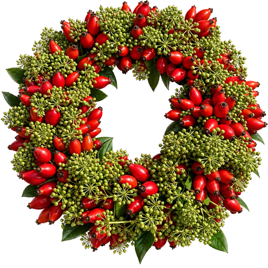 Autumn Wreath with Red and Green Berry - Florist London