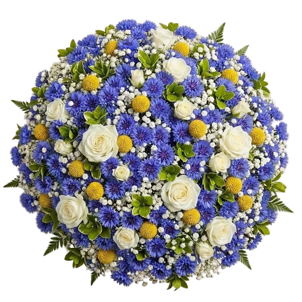 Beauty Bouquet of Cornflower with Gypsophila and Spray Roses - Florist London