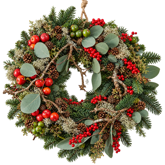Berry and Malus Christmas Wreath - Florist London