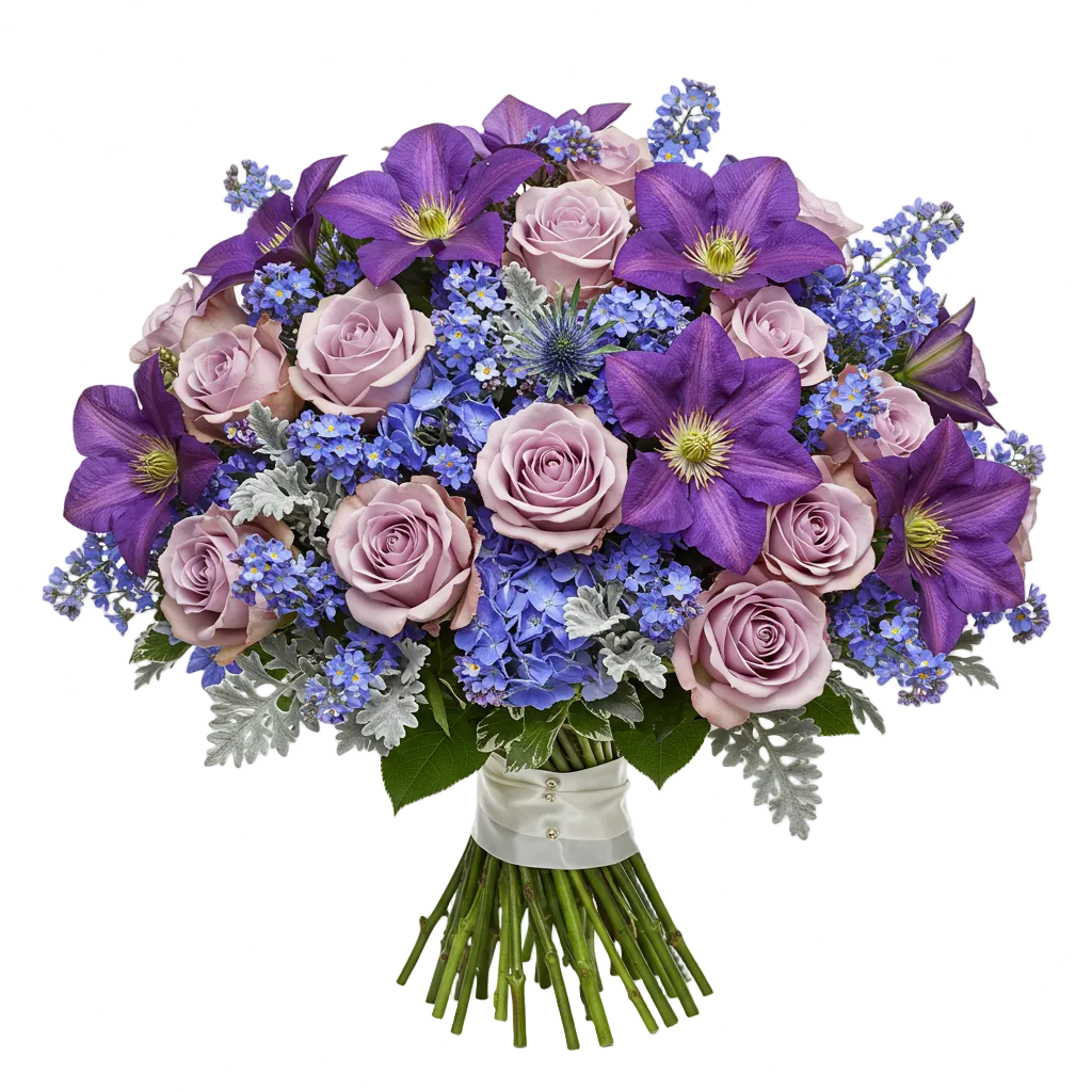 Blue and Purple Glamour Bouquet - Florist London