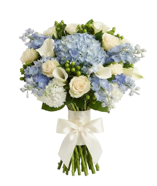 Blue and White Elegant Bouquet - Florist London