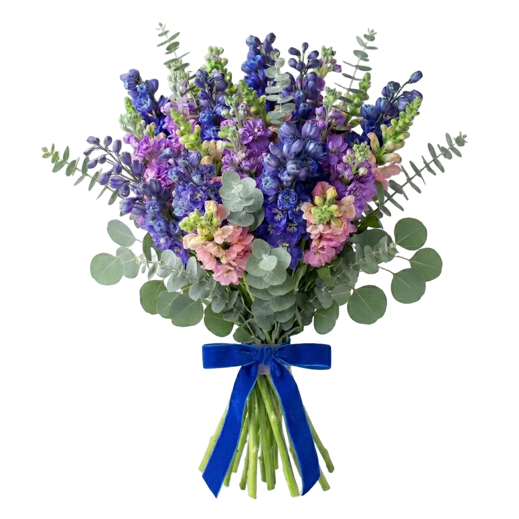 Blue Delphinium and Stock Bouquet - Florist London