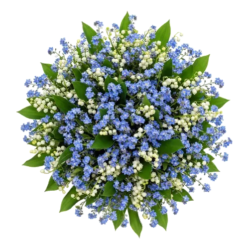 Blue Forget - Me - Not and White Bells Bouquet - Florist London