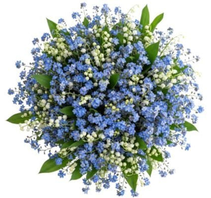 Blue Forget - Me - Not and White Bells Bouquet - Florist London
