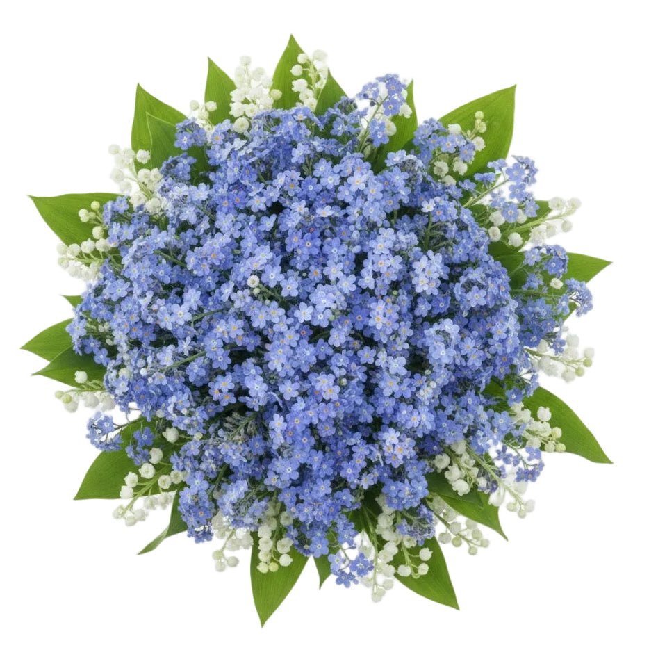 Blue Forget - Me - Not with Lily of Valley Bouquet - Florist London