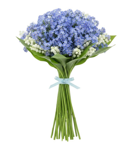 Blue Forget - Me - Not with Lily of Valley Bouquet - Florist London