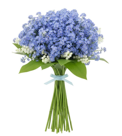 Blue Forget - Me - Not with Lily of Valley Bouquet - Florist London