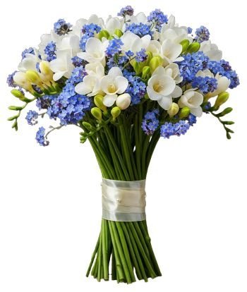 Blue Forget - Me - Not with Scented Freesias Bouquet - Florist London