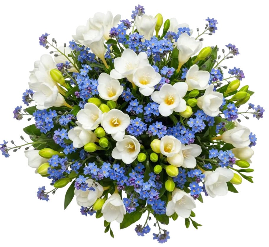 Blue Forget - Me - Not with Scented Freesias Bouquet - Florist London