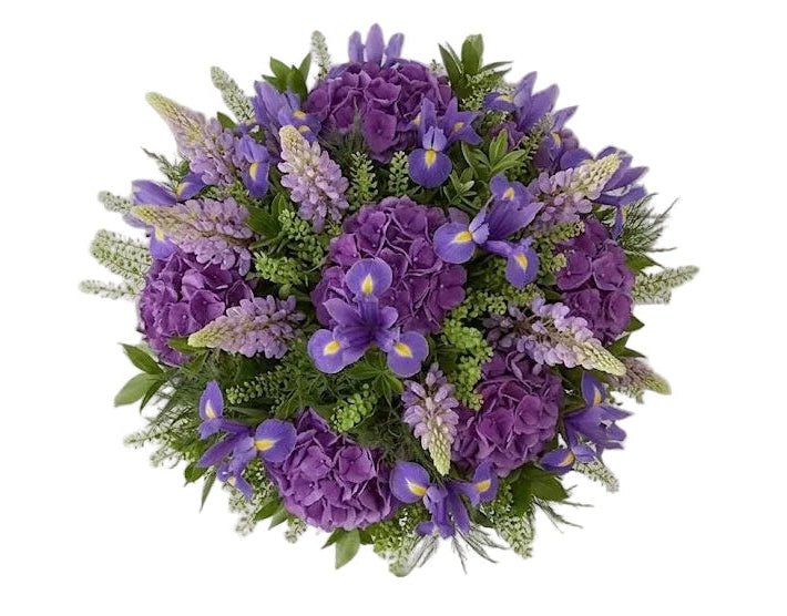 Blue Garden Bouquet with Hydrangea, Iris & Lupinus - Florist London