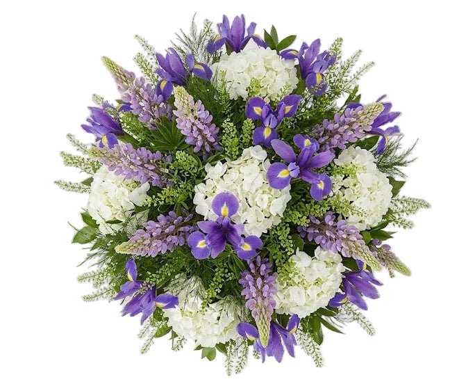 Blue Garden Bouquet with Hydrangea, Iris & Lupinus - Florist London