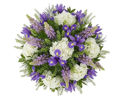 Blue Garden Bouquet with Hydrangea, Iris & Lupinus - Florist London