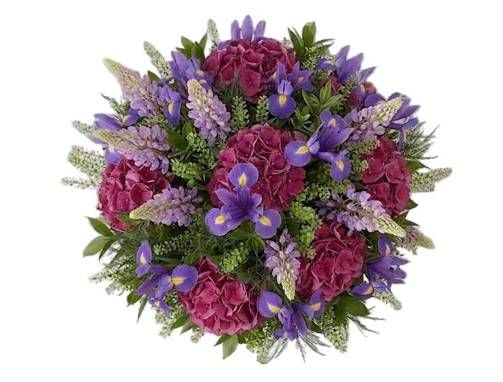 Blue Garden Bouquet with Hydrangea, Iris & Lupinus - Florist London