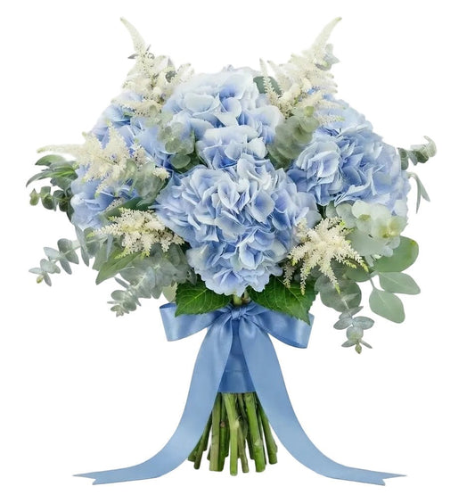 Blue Hydrangea with Astilbe Bouquet - Florist London