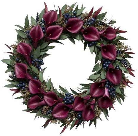 Blueberry and Calla Lily Luxury Door Wreath - Florist London