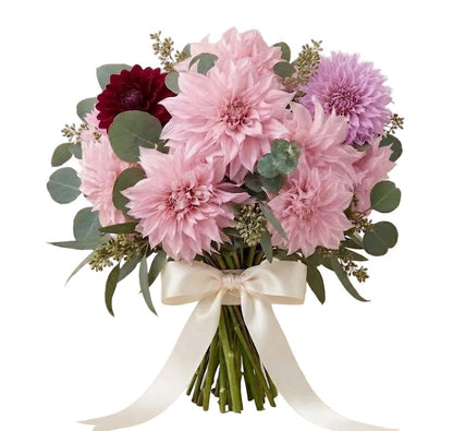 Blush & Bordeaux Dahlia Symphony Bouquet - Florist London