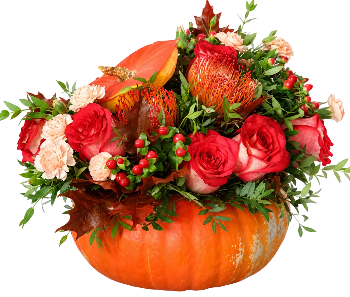 Blush Pumpkin Arrangement - Florist London