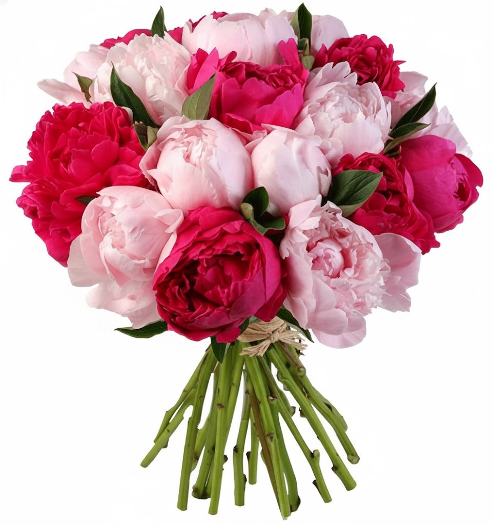 Bouquet of Cerise and Pink Peonies - Florist London