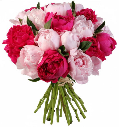 Bouquet of Cerise and Pink Peonies - Florist London