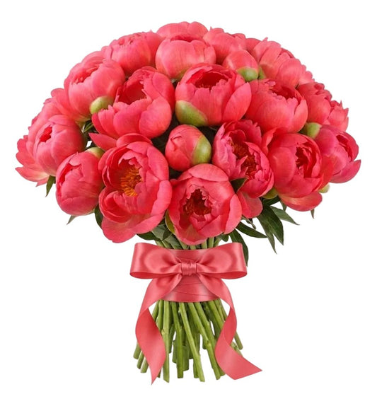 Bouquet of Coral Peonies - Florist London