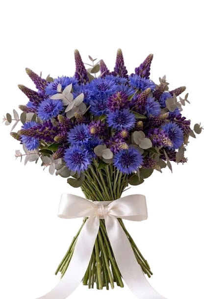 Bouquet of Cornflowers and Lupinus - Florist London