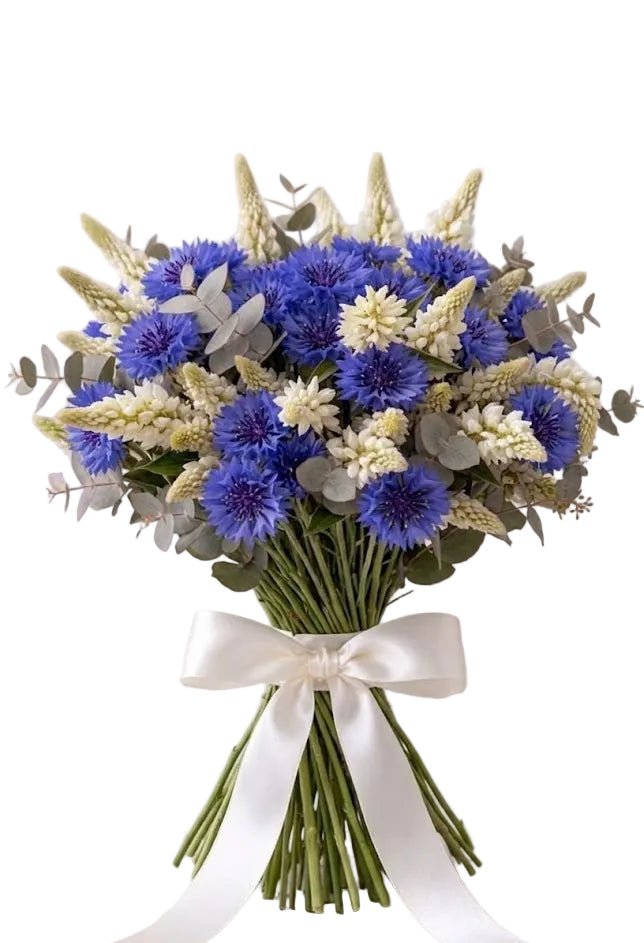 Bouquet of Cornflowers and Lupinus - Florist London