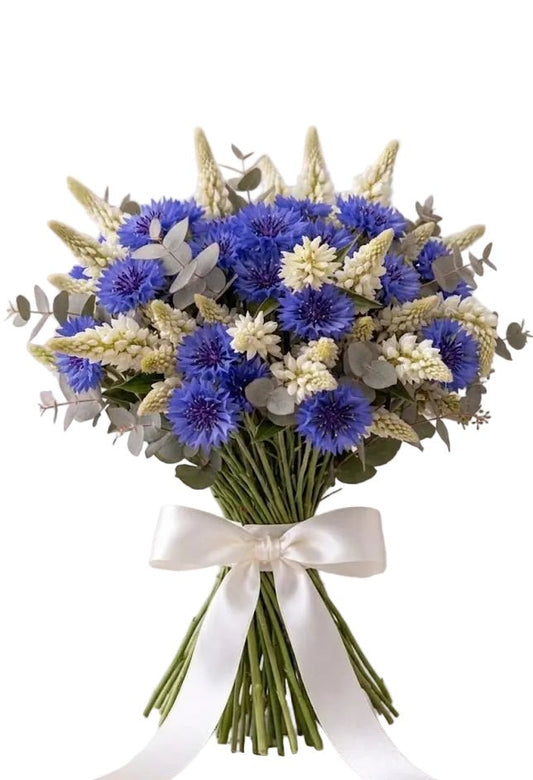 Bouquet of Cornflowers and Lupinus - Florist London