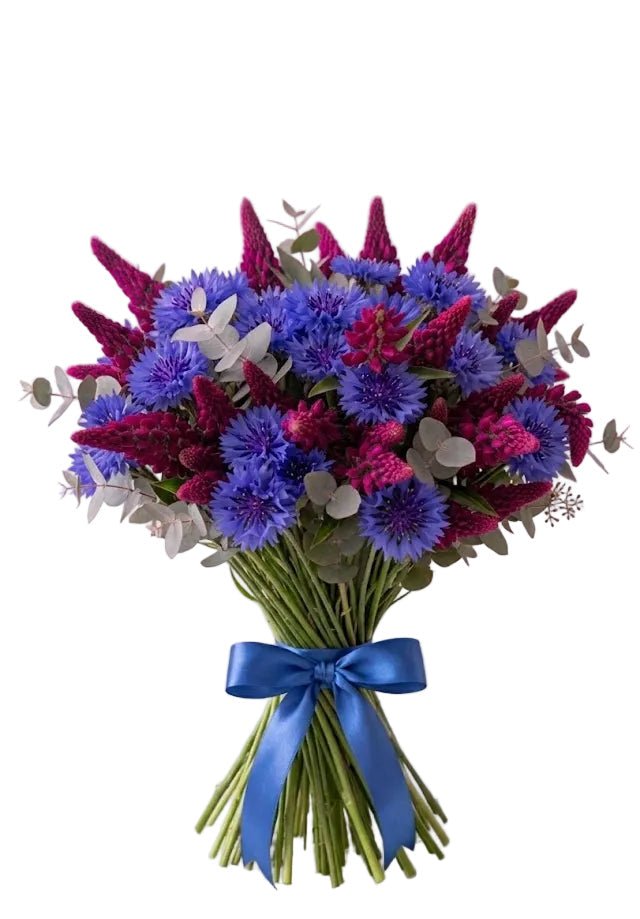 Bouquet of Cornflowers and Lupinus - Florist London