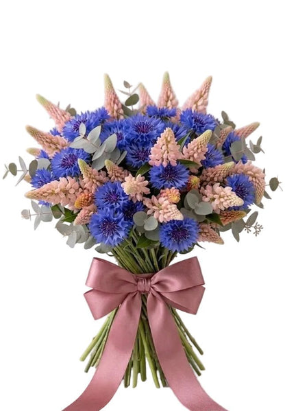 Bouquet of Cornflowers and Lupinus - Florist London