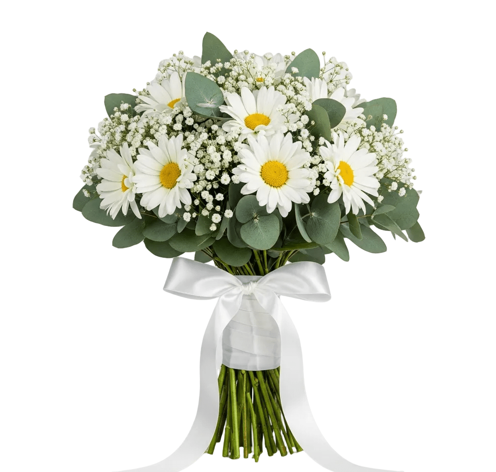 Bouquet of Daisy with Gypsophila and Eucalyptus - Florist London