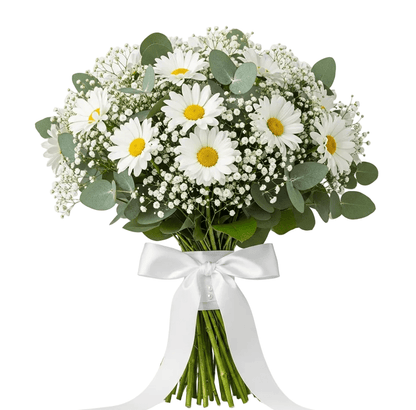 Bouquet of Daisy with Gypsophila and Eucalyptus - Florist London