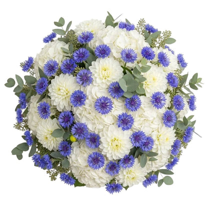 Bouquet of Hydrangea and Dahlia with Cornflowers - Florist London