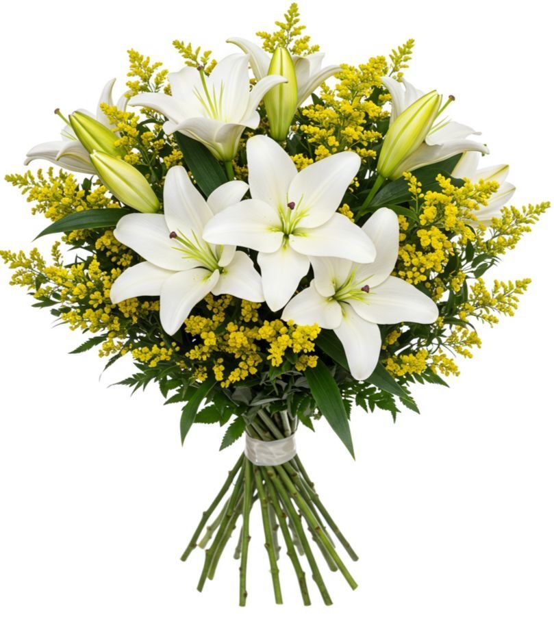 Bouquet of Lily and Solidago - Florist London