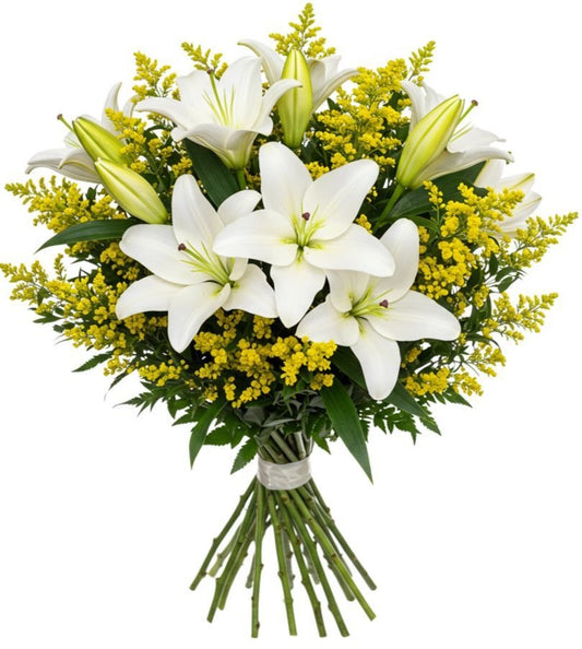 Bouquet of Lily and Solidago - Florist London