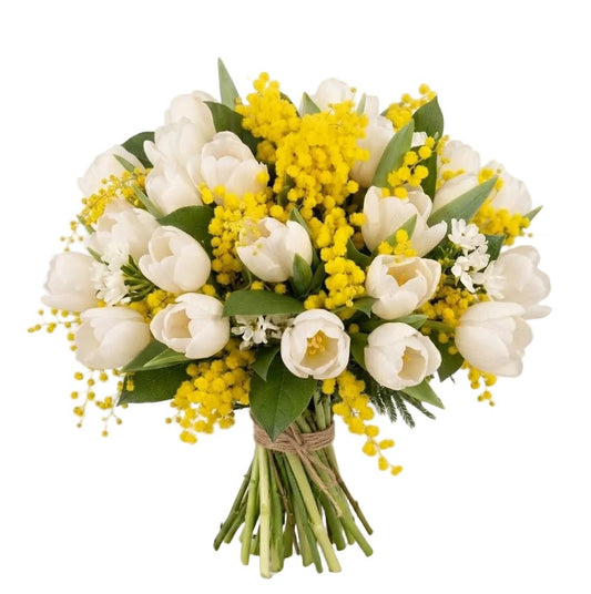 Bouquet of Mimosa and Tulips - Florist London